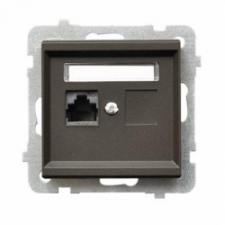 OSPEL SONATA Gniazdo komputerowe poj. RJ45 kat.5e czekolada GPK-1R/KE/m/40