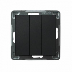 OSPEL SONATA Łącznik potrójny 10AX czarny metalik IP20 ŁP-13R/m/33