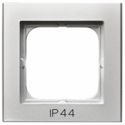 OSPEL SONATA Ramka pojedyncza srebro mat pozioma i pionowa IP44 RH-1R/38