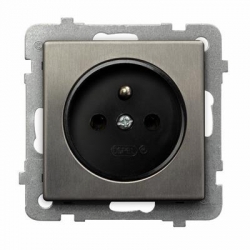 OSPEL SONATA Gniazdo pojedyncze stal inox z/u 16A IP20 GP-1RMZ/m/37