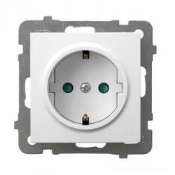 OSPEL AS Gniazdo pojedyncze z/u 16A schuko białe GP-1GSP/m/00