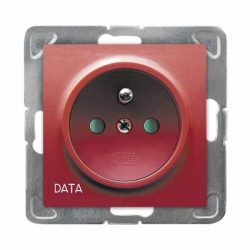 OSPEL IMPRESJA Gniazdo pojedyncze z/u 16A DATA białe GP-1YZDP/m/00