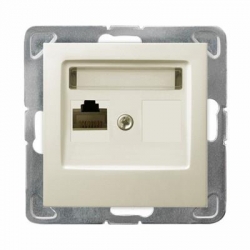 OSPEL IMPRESJA Gniazdo komputerowe poj. RJ45 kat.5e ecrue GPK-1Y/K/m/27