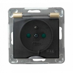 OSPEL IMPRESJA Gniazdo hermetyczne z/u 16A IP44 złoty GPH-1YZP/m/28/d