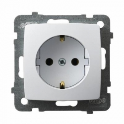 OSPEL KARO Gniazdo pojedyncze z/u 16A schuko białe GP-1SS/m/00