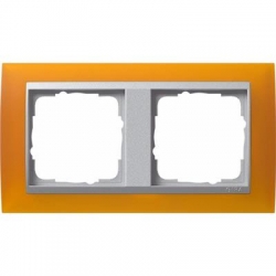 Gira Ramka podwójna aluminiowy Gira Even t Opaque mat. bursztynowy