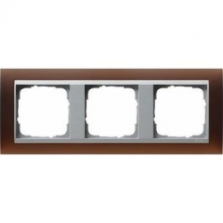 Gira Ramka potrójna aluminiowy Gira Even t Opaque mat ciemnobrązowy
