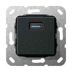 Gira USB 3.0 A Przejściówka Urządzenie p odtynk. czarny matowy System 55