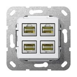 Gira MJ RJ45 kat.6A 10 GB poczw. LSA Plu s Urządzenie podtynk. biały System 55