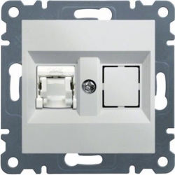HAGER POLO LUMINA2 Gniazdo komputerowe pojedyncze RJ45 kat. 6 UTP białe WL2150