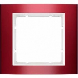 HAGER POLO Berker B.3 Ramka pojedyncza aluminium czerwony/biały 10113022