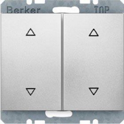 HAGER POLO Berker K.5 Przycisk żaluzjowy podwójny aluminium 53503404+14357203