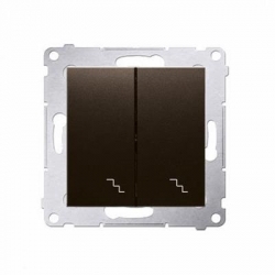 KONTAKT-SIMON Simon54 Łącznik schodowy podwójny z podświetleniem brąz mat DW6/2L.01/46