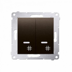 KONTAKT-SIMON Simon54 Łącznik krzyżowy podwójny podśw. brąz mat DW7/2l.01/46
