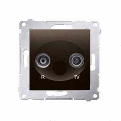 KONTAKT-SIMON Simon54 Gniazdo antenowe R/TV przelotowe brąz mat DAP10.01/46