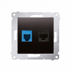 KONTAKT-SIMON Simon54 Gniazdo teleinf. RJ45 kat.5e + RJ12 antracyt D5T.01/48