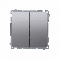 KONTAKT-SIMON Basic Łącznik schodowy podwójny podśw. stal inox BMW6/2l.01/21