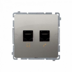 KONTAKT-SIMON Basic Moduł Gniazdo teleinf. RJ45 kat.5e + RJ12 satyna