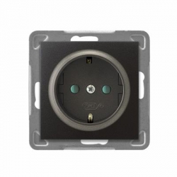 OSPEL IMPRESJA Gniazdo pojedyncze z/u 16A schuko antracyt GP-1YSP/m/50