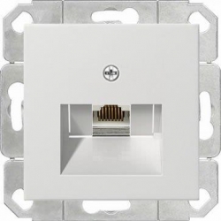 Gniazdo komputerowe poj. RJ45 cat. 5e Gira System 55 biały połysk