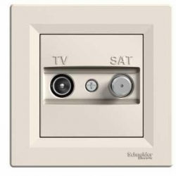 SCHNEIDER ELECTRIC ASFORA Gniazdo anten TV-SAT przelot 4dB krem EPH3400223