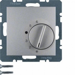 HAGER POLO Berker B.kwadrat Regulator temperatury pomieszczenia aluminium 20261404