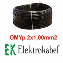 Elektrokabel OMYp 2x1mm2 czarny 100m H03VVH2-F przewód kabel płaski 300/300V