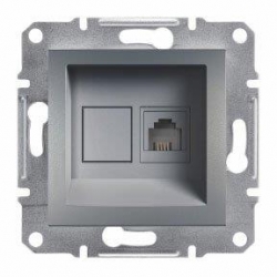 SCHNEIDER ELECTRIC ASFORA Gniazdo telefoniczne pojedyncze 1xRJ11 stal EPH4100162
