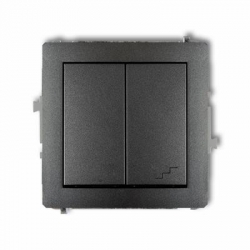 Karlik DECO łącznik jednobiegunowy ze schodowym wspólne zasilanie grafitowy PODTYNKOWY bez ramki IP 20 10AX 250V 11DWP-10.1