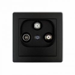 Karlik DECO gniazdo abonenckie 2 wyjścia SAT + TV czarny mat PODTYNKOWY bez ramki IP 20 12DGSN