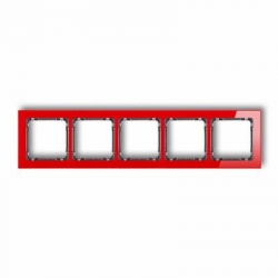 Karlik DECO Ramka uniwersalna 5-krotna - efekt szkła ramka czerwona spód grafitowy czerwony PODTYNKOWY  IP 20 17-11-DRS-5