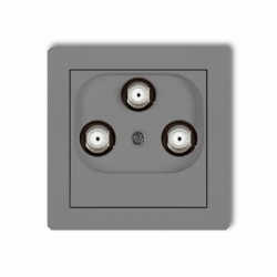 Karlik DECO gniazda multimedialne 3F DATA Vectra szary mat PODTYNKOWY bez ramki IP 20 27DGMV