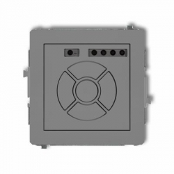 Karlik DECO elektroniczny sterownik roletowy sterowanie lokalne i pilotem szary mat PODTYNKOWY bez ramki IP 20, 230V~ 50Hz 27DSR-2