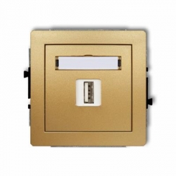 Karlik DECO gniazdo pojedyncze USB-AA 2.0 złoty PODTYNKOWY bez ramki IP 20 29DGUSB-1