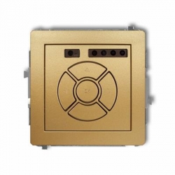 Karlik DECO elektroniczny sterownik roletowy sterowanie lokalne i pilotem złoty PODTYNKOWY bez ramki IP 20, 230V~ 50Hz max 150W 29DSR-2