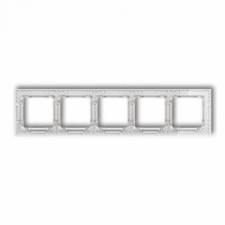 Karlik DECO Ramka uniwersalna 5-krotna transparentna DECO Art - efekt szkła ramka transparentna spód biały transparentny PODTYNKOWY 52-0-DRS-5