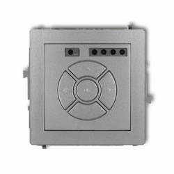 Karlik DECO elektroniczny sterownik roletowy przycisk centralny/dodatkowy srebrny metalik PODTYNKOWY bez ramki IP 20, 230V~ 7DSR-6