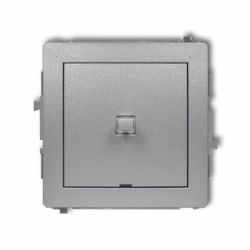 Karlik DECO przycisk zwierny pojedynczy bez piktogramu w stylu amerykańskim srebrny metalik PODTYNKOWY bez ramki IP20 10AX 230V 7DWPUS-4.1