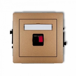 Karlik DECO gniazdo głośnikowe pojedyncze złoty metalik PODTYNKOWY bez ramki IP 20 8DGG-1