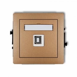 Karlik DECO gniazdo pojedyncze USB-AB 2.0 złoty metalik PODTYNKOWY bez ramki IP 20 8DGUSB-3