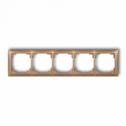 Karlik DECO Ramka uniwersalna 5-krotna z tworzywa DECO Soft złoty metalik PODTYNKOWY  IP 20 8DRSO-5