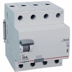 LEGRAND Wyłącznik róznicowoprądowy 4P 25A 0,03A typ AC RX3 402062