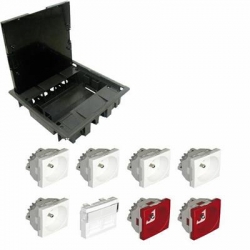 EFAPEL FLOOR BOX puszka podłogowa do podłóg technicznych 5x gniazdo 230V z/u + 2x gniazdo DATA z/u + 2x gniazdo RJ45 kat. 6 FTP ekranowane