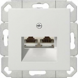 Gniazdo komputerowe podw. RJ45 cat. 6 Gira System 55 biały połysk