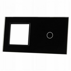 Livolo CZARNY PANEL SZKLANY 1 + MIEJSCE NA GNIAZDO  701G-62