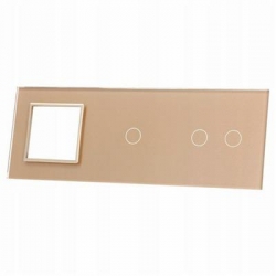 Livolo SZAMPAŃSKI METALIZOWANY PANEL SZKLANY 2+1+ MIEJSCE NA GNIAZDO 7021G-63