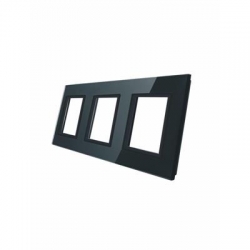 Livolo POTRÓJNA CZARNA RAMKA SZKLANA 222 x 80mm GPF-3-62