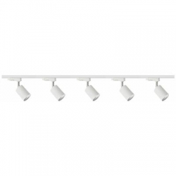 Zestaw 5x lampa SIENA Track biała z żarówką led gu10 PHILIPS 5W ciepła biała + szynoprzewód 2m kolor biały