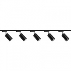 Zestaw 5x lampa Parma Track 1F czarna z żarówką led gu10 PHILIPS 5W ciepła biała + szynoprzewód 2m kolor czarny