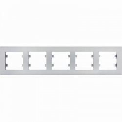 HAGER POLO LUMINA2 intense Ramka pięciokrotna pozioma srebrna WL5752